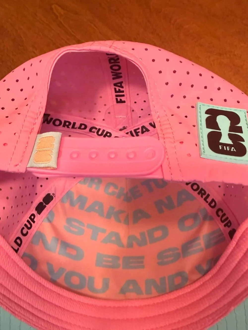 NWT FIFA World Cup 2026 Premium Pink Water-Resistant Snapback Hat Official